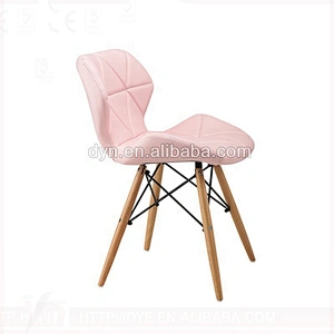 Modern comfortable solid beech wood leg fabric dining chair