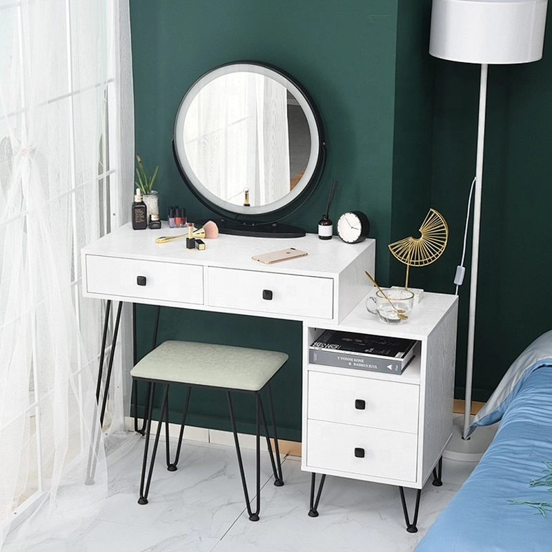 Nordic Style girls dressing table makeup dressing table with mirror and stool