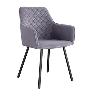 Wholesale modern luxury dining chair velvet metal upholstered dining chair