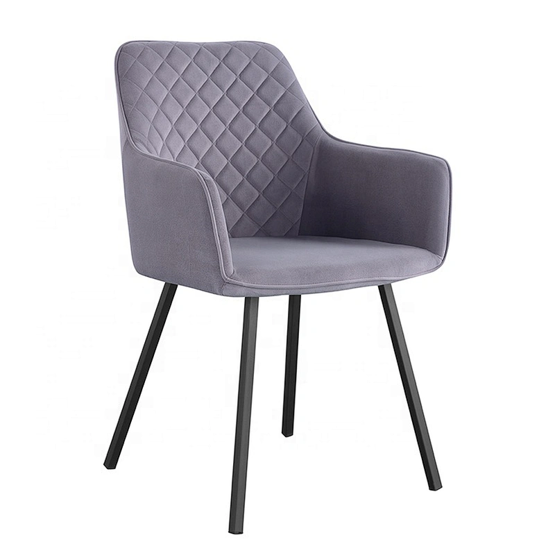 Wholesale modern luxury dining chair velvet metal upholstered dining chair