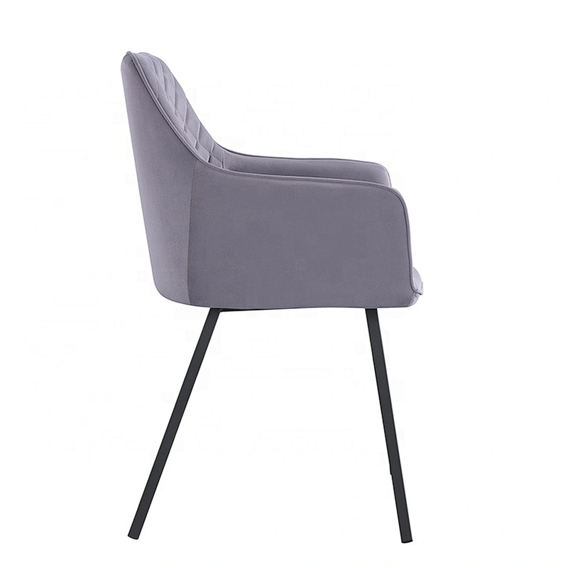 Wholesale modern luxury dining chair velvet metal upholstered dining chair