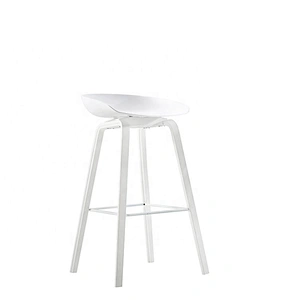 Low backrest dining modern footrest metal bar stool