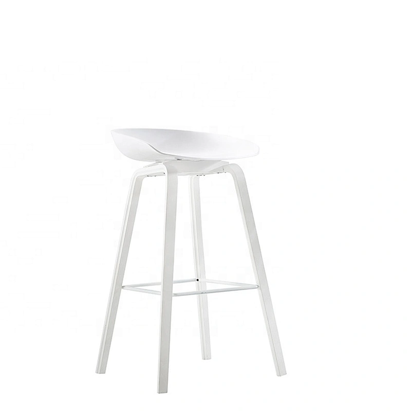 Low backrest dining modern footrest metal bar stool