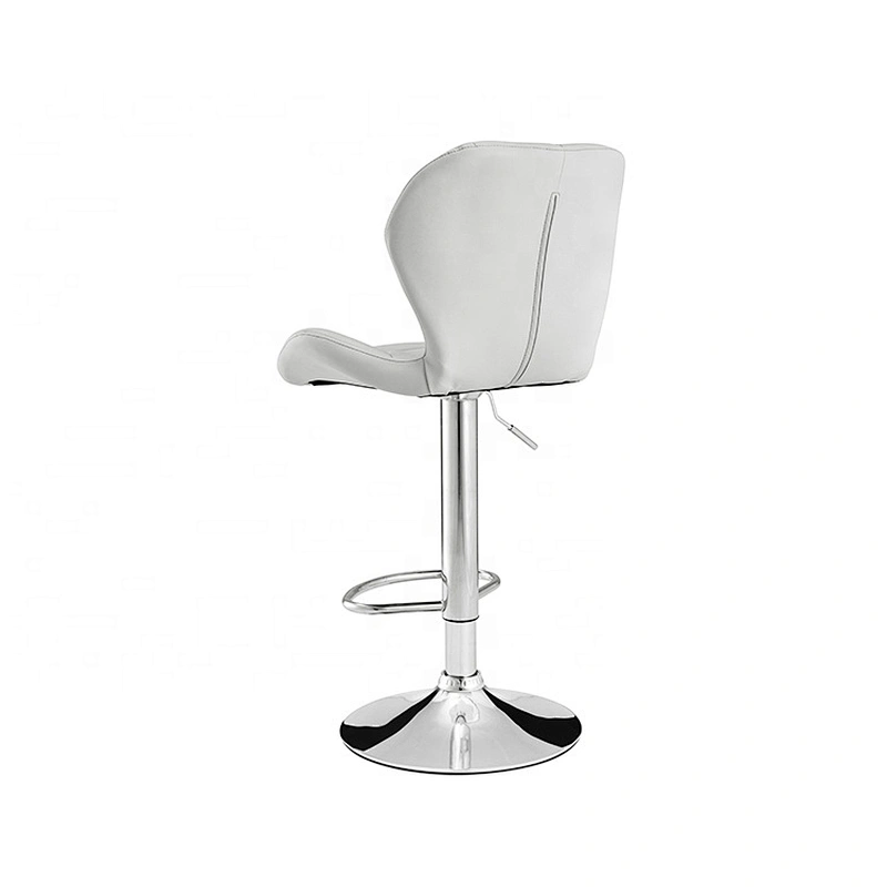 Modern luxury white pu leather barstool with metal base