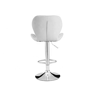 Modern luxury white pu leather barstool with metal base