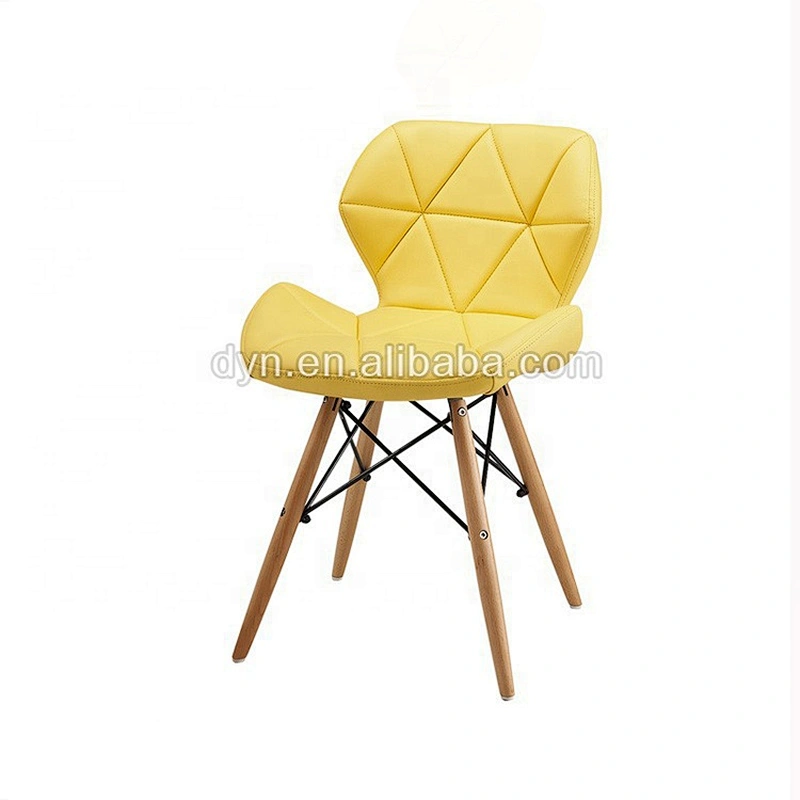 Modern comfortable solid beech wood leg fabric dining chair