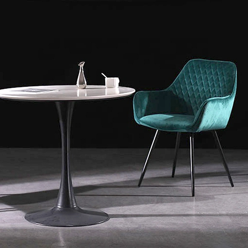 Wholesale modern luxury dining chair velvet metal upholstered dining chair