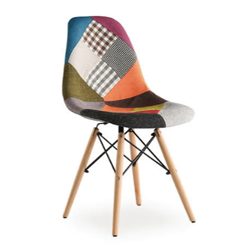 farbenfroher populärer Design-Stuhl mit Kunststoff &Stoff und Buchenholzbeinen