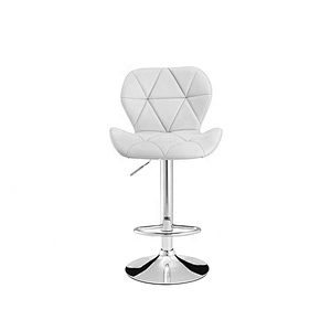 Modern luxury white pu leather barstool with metal base