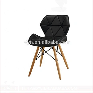 Modern comfortable solid beech wood leg fabric dining chair