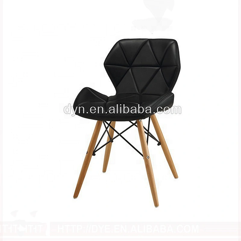 Modern comfortable solid beech wood leg fabric dining chair