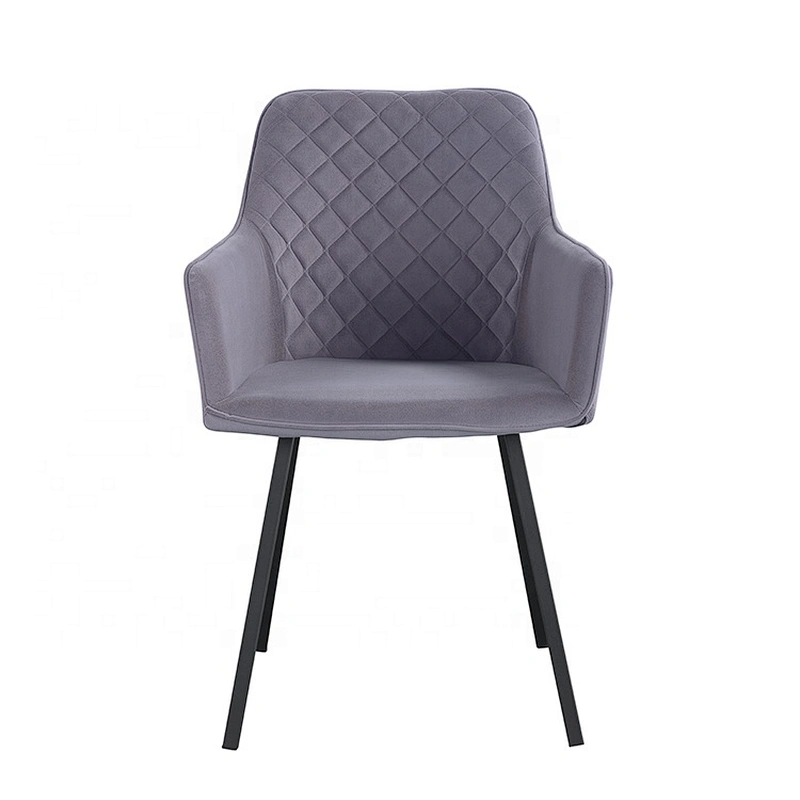 Wholesale modern luxury dining chair velvet metal upholstered dining chair