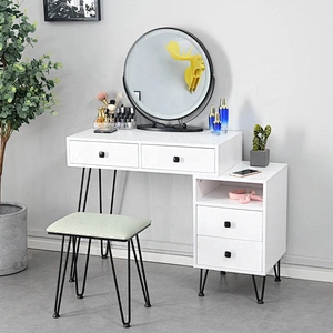 Nordic Style girls dressing table makeup dressing table with mirror and stool