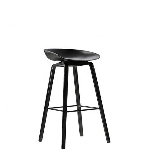 Low backrest dining modern footrest metal bar stool
