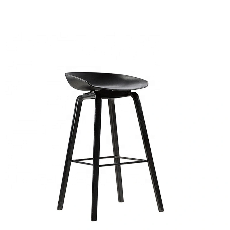 Low backrest dining modern footrest metal bar stool