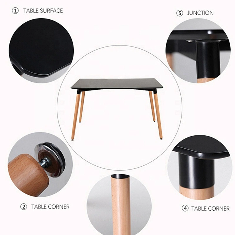 Customized MDF fashion cheap modern wooden design Square dining table
