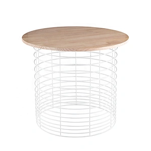 Simple style  low classic round metal wire side table