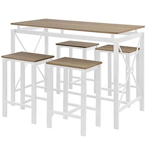 Modern dining table with bench Compact dining set use for small kitchen room