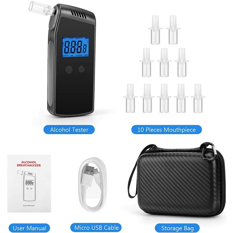 Home Testing Alcol Tester Breathalyzer Personal Fast Testing Alcohol Breath Meter