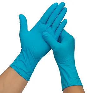 Powder Free Blue Nitrile Examination Gloves Disposable