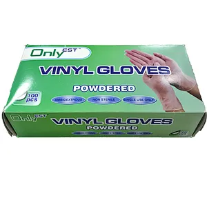Vinyl Clear Color Powdered Gloves Disposable