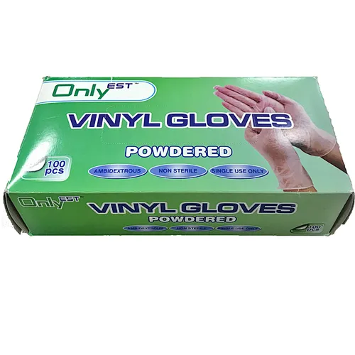 Vinyl Clear Color Powdered Gloves Disposable