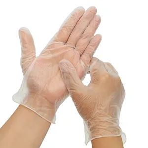 Vinyl Clear Color Powdered Gloves Disposable