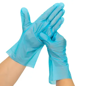 Blue Tpe Plastic Household Disposable Gloves For Cleaning Use