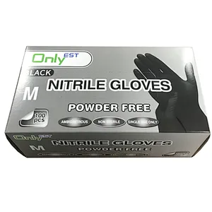 Black Powder Free Nitrile Gloves With High Quality