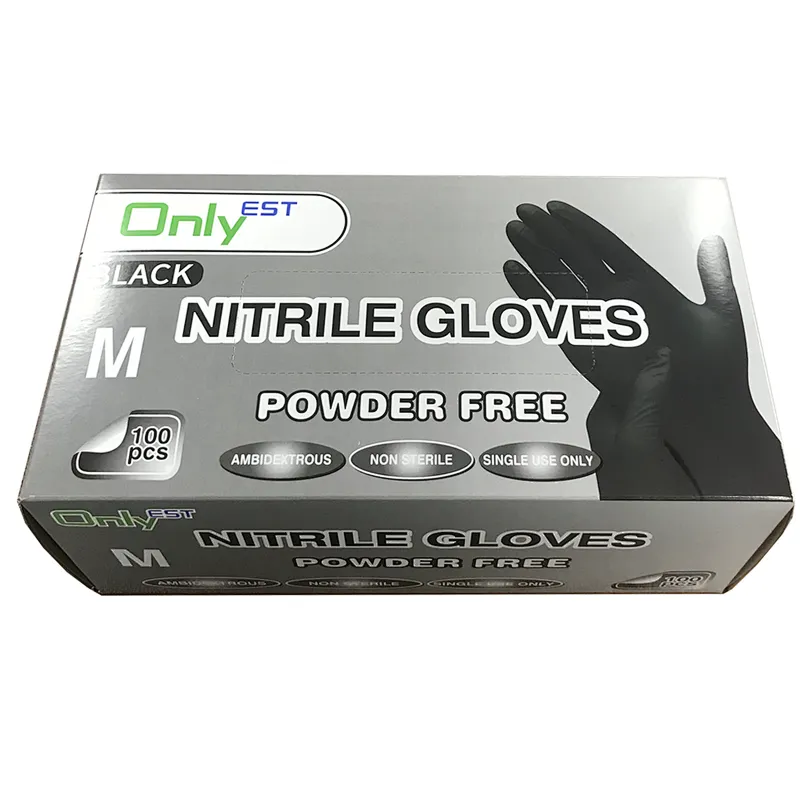 Black Powder Free Nitrile Gloves With High Quality