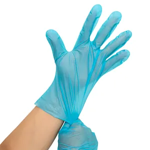 Blue Tpe Plastic Household Disposable Gloves For Cleaning Use