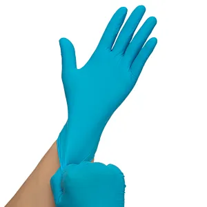 Powder Free Blue Nitrile Examination Gloves Disposable