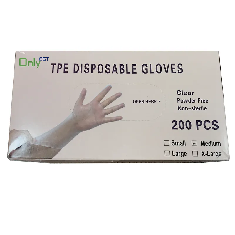 Clear Tpe Gloves Powder Free Cpe Tpe Disposable Gloves