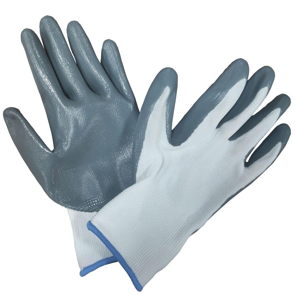 Factory Industrial Glove Polyester Shell With Nitrile Coated