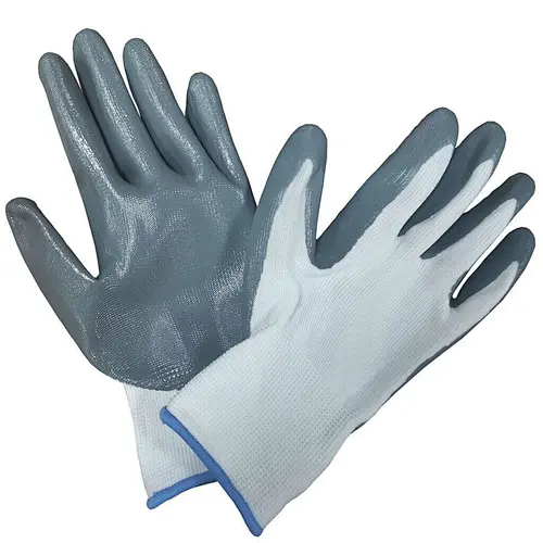 Factory Industrial Glove Polyester Shell With Nitrile Coated