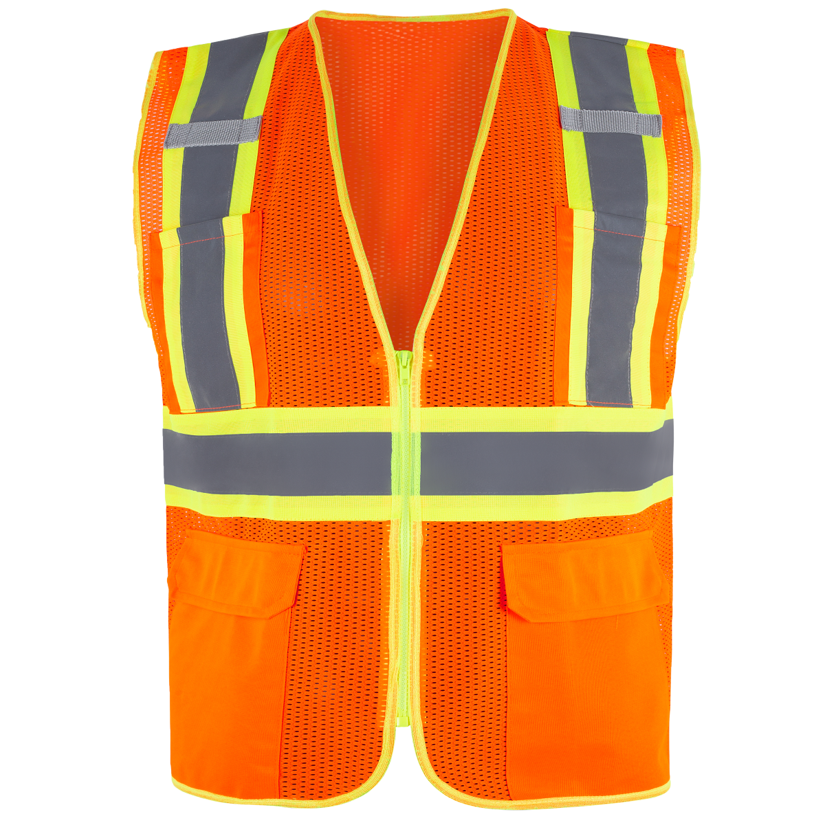 Safety Vest With Transparent ID Pocket Design&4 High Visibility Reflective Tapes