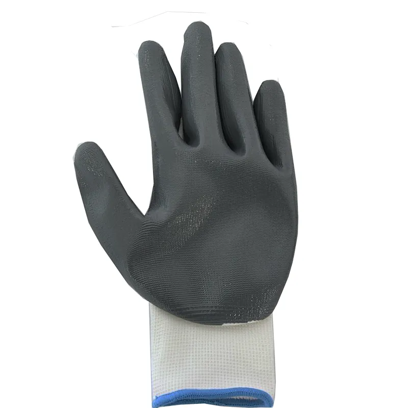 Factory Industrial Glove Polyester Shell With Nitrile Coated