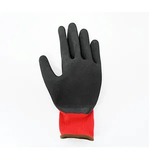 Safety Working Nylon Garden Gloves Polyester Shell Latex Coated Sandy Finish