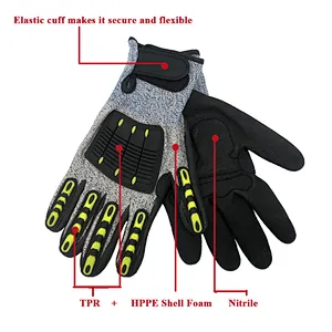 High Performance Anti Impact Machine Gloves Protective Hand in Oil Field