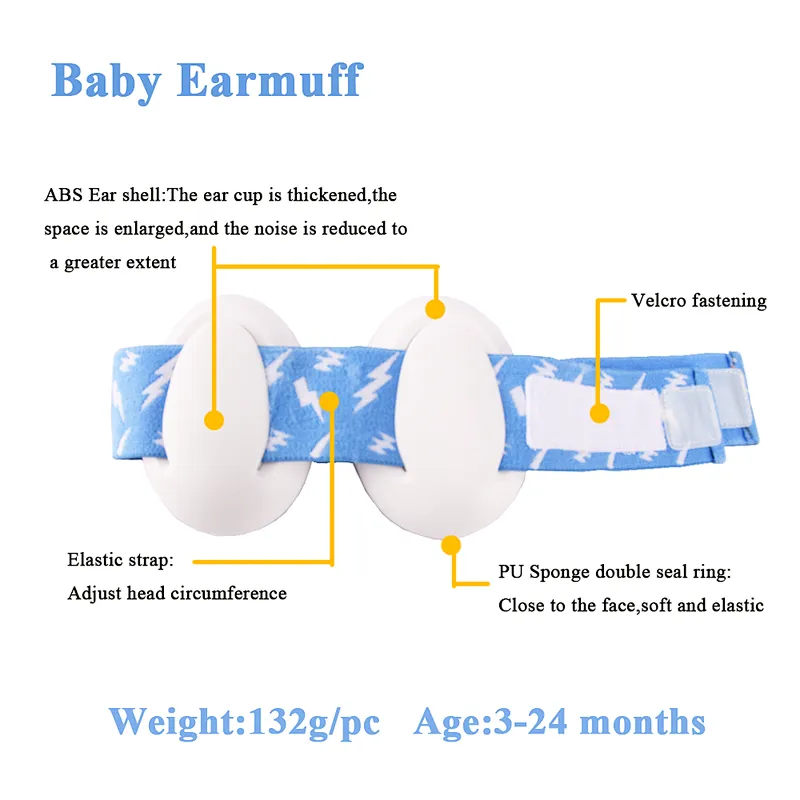 ABS Elastic Strap Baby Hearing Protection Safety Noisy Reduction Earmuffs