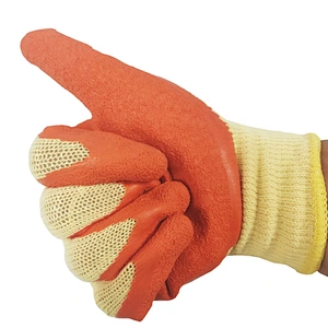 Factory Industrial Glove With Latex Coated Crinkle Finish