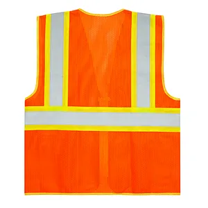 Safety Vest With Transparent ID Pocket Design&4 High Visibility Reflective Tapes