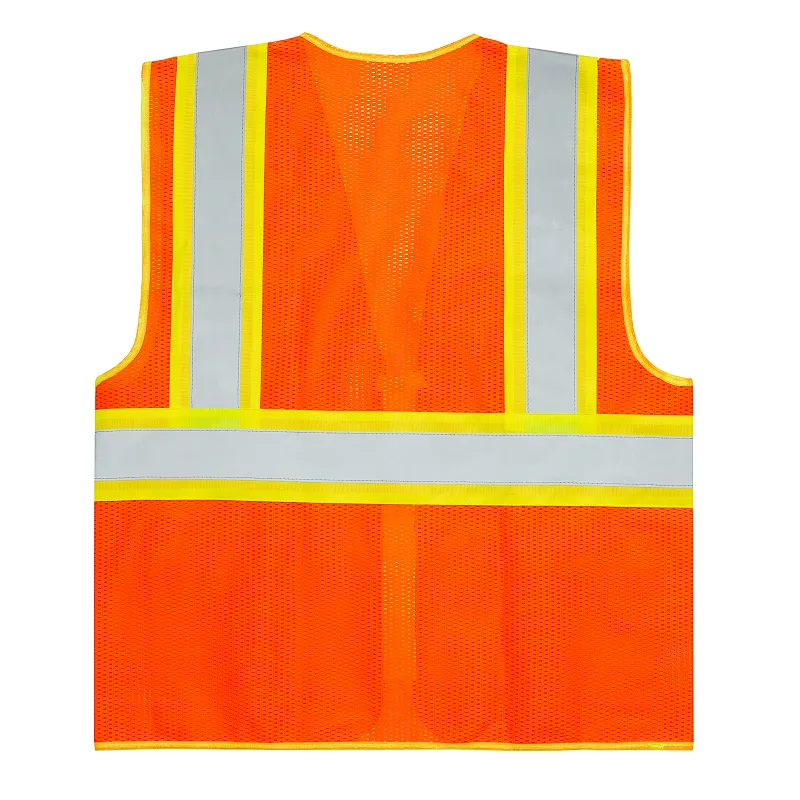 Safety Vest With Transparent ID Pocket Design&4 High Visibility Reflective Tapes