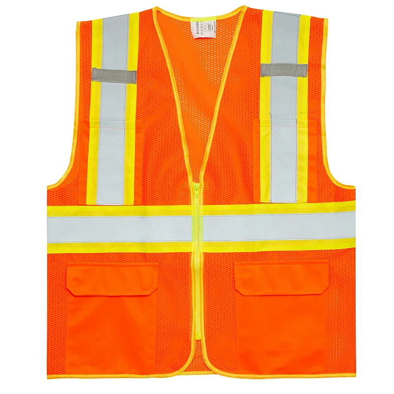 Safety Vest With Transparent ID Pocket Design&4 High Visibility Reflective Tapes