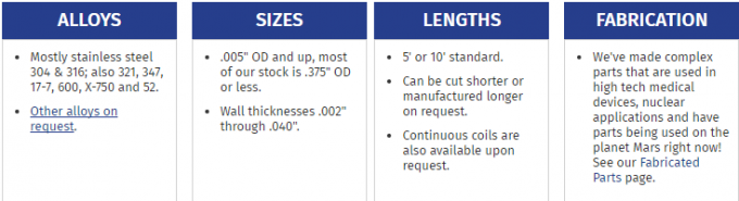 TP304 TP316L Stainless Steel Needle Capillary Tube