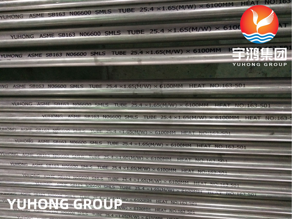 YUHONG ASME SB163 ALLOY 600 NO6600 SMLS TUBE 