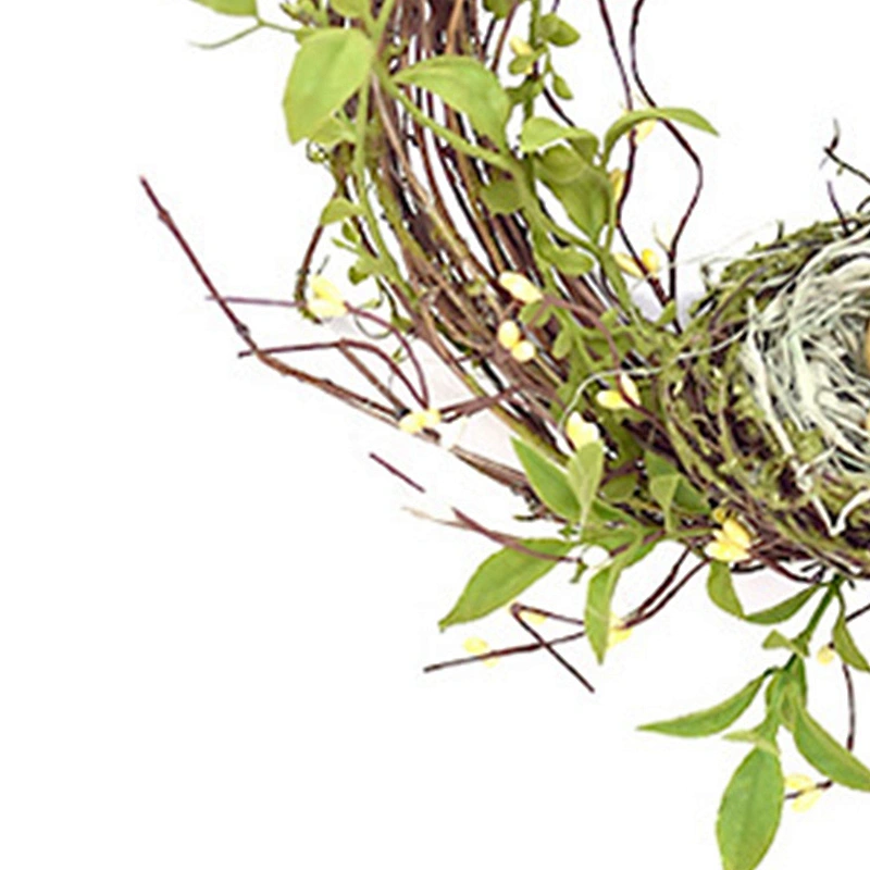Artificial Easter Candle Ring Wreath Spring Floral Decorative Egg With Berry Wreath