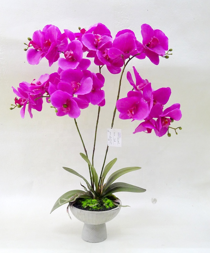 Orchid Flowers Artificial flowers  Arrangements Home Wedding Decor Pink Purple Green White with pot