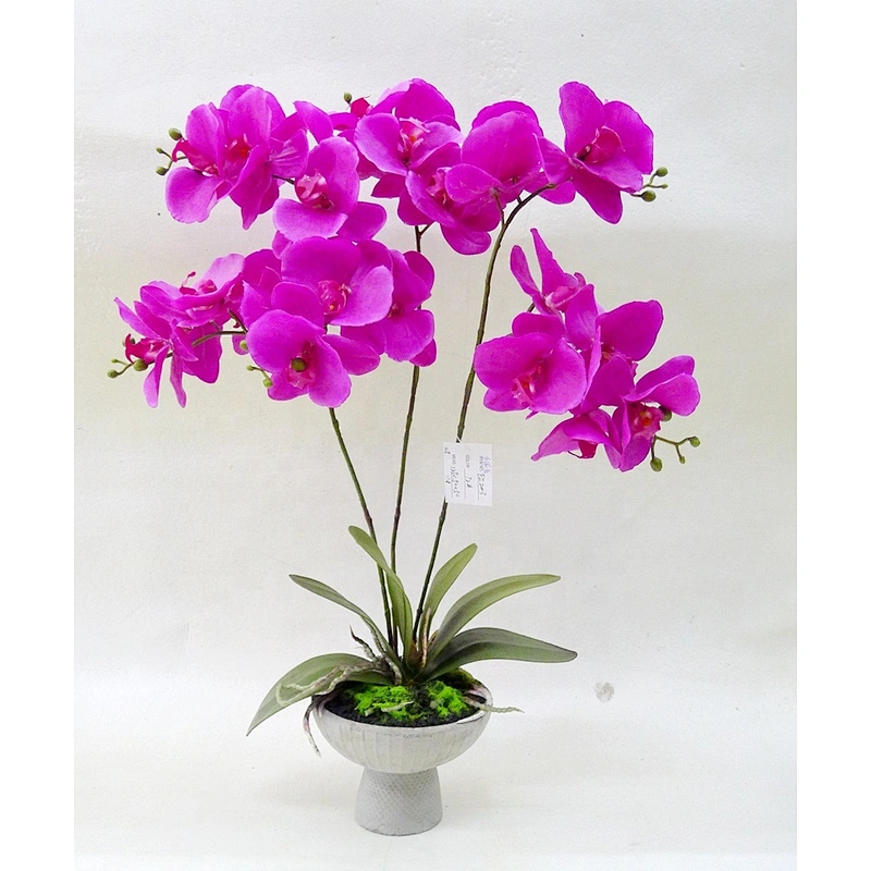 Orchid Flowers Artificial flowers  Arrangements Home Wedding Decor Pink Purple Green White with pot