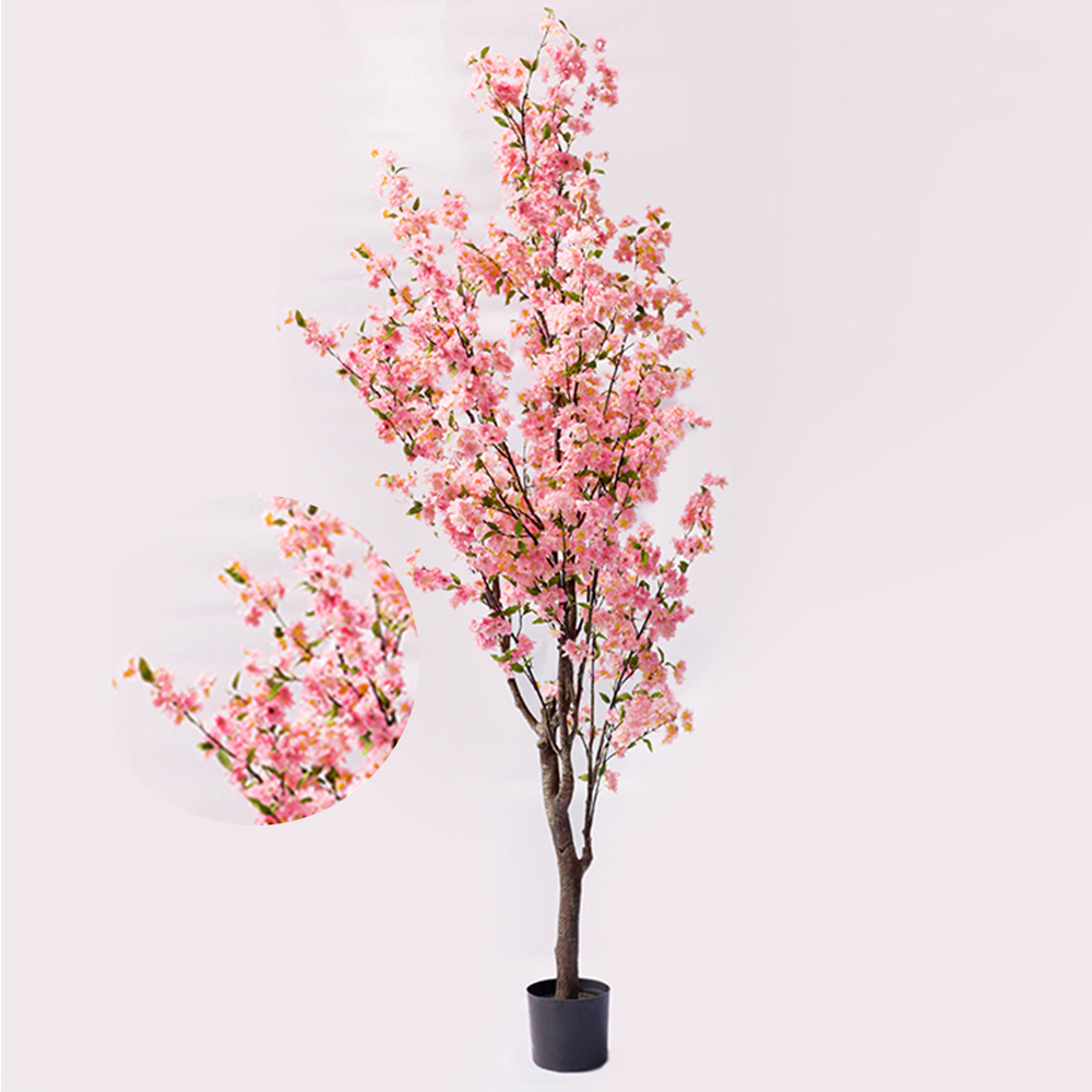 Free Samples Artificial Cherry Blossom Tree Factory Direct Sale Pink Blossom Tree Plant